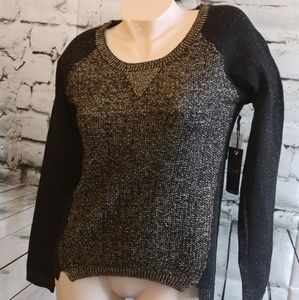 Dex NWT Black/Gold metallic glitter sweater Small